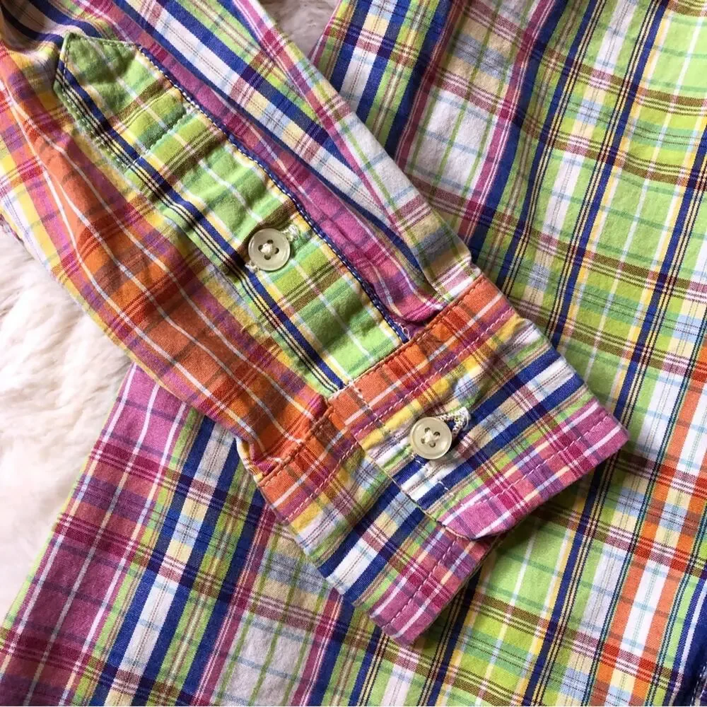 Ralph Lauren multicolor plaid long sleeve button down shirt size 4T